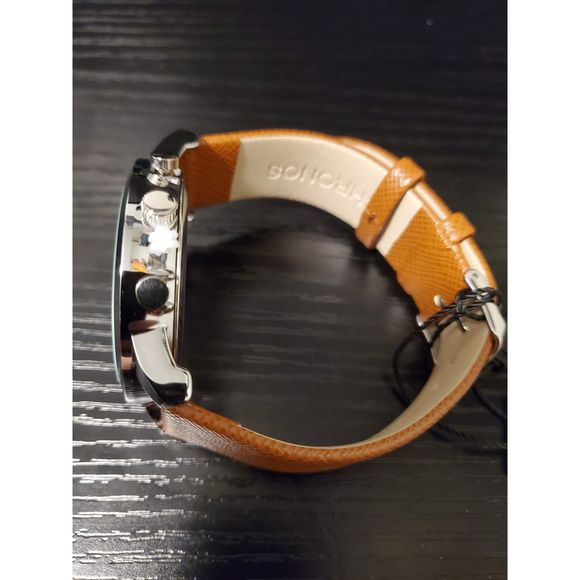 🔥 NEW IN BOX Chronos Men's Leather Strap Calendar Business Watch (brown) - Picture 4 of 5